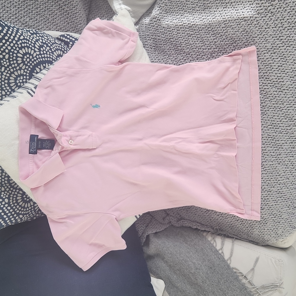 Polo Ralph Lauren Boys Light Pink  Polo Shirt Small 8/10 EUC